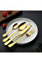 24-Piece Stainless Steel Cutlery Set With Stand Gold - 6