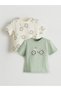 New Season Crew Neck Short Sleeve Printed Baby Boy T-Shirt Pack of 2 - S5Bs51Z1
