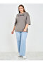Plus Oversized Embroidered Slogan Drop Shoulder T-Shirt - 2