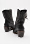 Alkadra Women's Genuine Leather Black Western Boots - 6