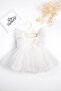 Ecru Girls' Dress with Tulle Shoulders - Caroline - 4