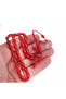 Red Almond Galalite Old Knitted Skewer Object Barley Cut 5X10 Rosary - 4