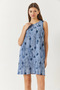Women's Blue A-Line Printed Dress with Pocket Detail 70306 60271062 - 4