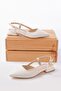 Lina White (3 cm Heels) Pointed Toe Heeled Shoes - 2