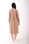 Women's Wide Cut Dress with Pleats on the Sides - Brown - 3