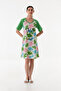 Women's Tie Dye Printed Half Sleeve Dress Nightgown Cotton Fabric - 2