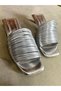 Women's Lisa Silver Piping Metallic Lowheeled Women's Slippers Day and Evening Dress Heeled Slippers - 6