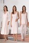Women's Powder Strap Cotton Maternity Pajama Set and Nightgown-Dressing Gown 4-Piece Set