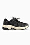 Caisa Black Textile Detailed Lace up Women's Sneakers - 2