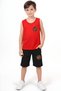 Space Astronaut Printed Boys' Suspender T-Shirt and Shorts Set Top and Bottom