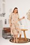 Collar and Embroidery Detail Plus Size Dress Mink - 3