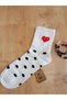 2 Pairs Black(Unseam) White(Unseam) Women's Socks Polka Dot Heart College Cotton Silvery Socks 36-40 - 4