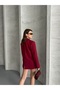 Kadın Bordo Basic Blazer Ceket - 4