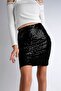 47 cm Sequin Mini Skirt Party Wedding Night Mini Skirt Black - 7