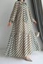 Green Ahu Striped Chiffon Dress - 2