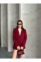 Kadın Bordo Basic Blazer Ceket