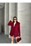 Kadın Bordo Basic Blazer Ceket - 5