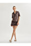 Shirt Collar Star Print Short Sleeve Velvet Sleepwear Top - 2