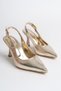Women's Buckle Detailed Open Back Evening Dress Stiletto Shoes