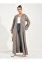 Linen Look Abaya with Wide Sleeves