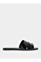 Leather Look Slip-On Flat Sandals