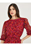 All-Over Print Asymmetric Hem Midi Dress - 4
