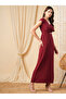 Surplice V Neck Maxi Dress with Buckle Accent - 2