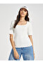 Cotton Square Neck Knit Top - 3