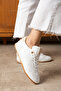 Rose Tan Suede Flat Comfortable Sole Women's Lace-Up Sports Shoes - 4