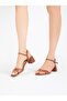 Solid Ankle Strap Block Heel Sandals - 5