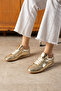 Rose Gold Suede Flat Comfortable Sole Women's Lace-Up Casual Sneakers - 2