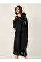 Badge Detail Hooded Sweatshirt Midi Dress - 2