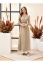 Embellished Waistband Puff Sleeves Maxi Dress - 2
