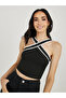 Ribbed Crisscross Halter Neck Crop Cami