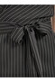 Pinstripe Wrap Front Blazer Midi Dress - 5