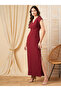 Surplice V Neck Maxi Dress with Buckle Accent - 3