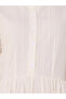 Solid Balloon Sleeve Midi Dress with Button Detail - 5