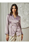 V Neck Wrap Blazer Top with Button Detail