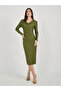 Solid Cowl Neck Bodycon Midi Dress