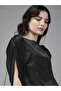 Satin Boat Neck Top with Slit Sleeves - 3