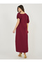 Asymmetric Neck Puff Sleeve Shift Maxi Dress - 5