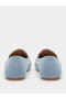Embellished Denim Slip On Pointed Toe Shoes - 4