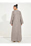 Linen Look Abaya with Wide Sleeves - 6