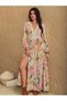 Floral Print Lace Detail A-Line Maxi Dress - 4