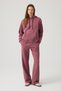 Burgundy Wide Fit Wide Leg Sweatpants Straight Leg - 5
