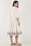Cotton Embroidered Regular Fit Three Quarter Sleeve Midi Dress Dress 676216 - 8