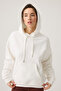 Ecru Wide Fit Hooded Sweatshirt Hooded Sweat - 4
