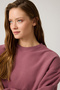 Burgundy wide fit crew neck sweatshirt - 4