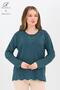 Women's Emerald Stone Embroidered Slit Lycra Viscose Mother Combed Cotton Blouse
