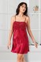 Angel's Story 1725 Women Satin Rope Strap Nightgown Dressing Gown Set-Burgundy